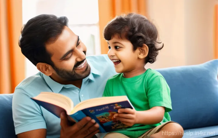언어장애 - **Prompt:** A 2-year-old Indian child, wearing a clean, colorful t-shirt and shorts, sits on a soft ...