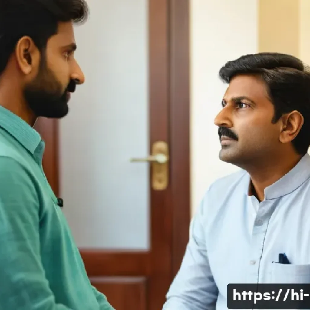 치료사의 언어 분석법 - A compassionate Indian male therapist attentively listening to a Hindi-speaking middle-aged male pat...