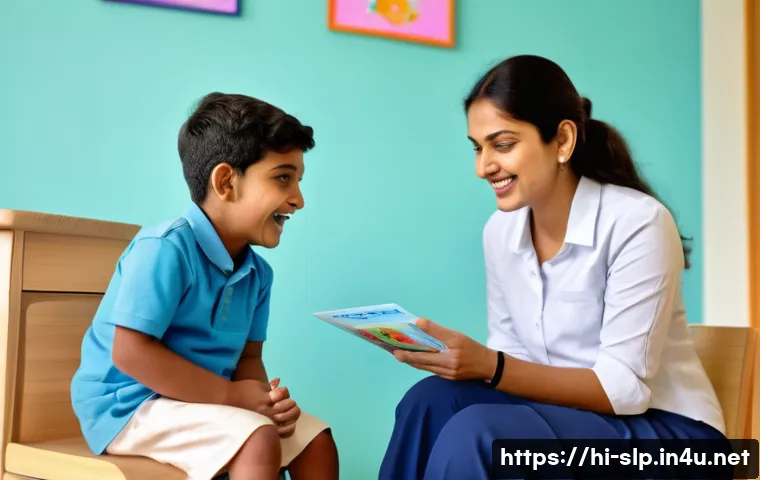 언어치료학 전공과목 - A warm and inviting speech therapy session in a modern clinic designed for Hindi-speaking children, ...